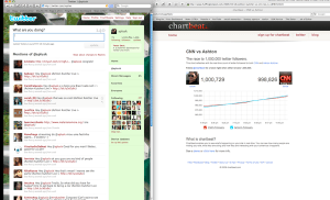 Screen shot, taken by Kutcher himself, showing his "win"